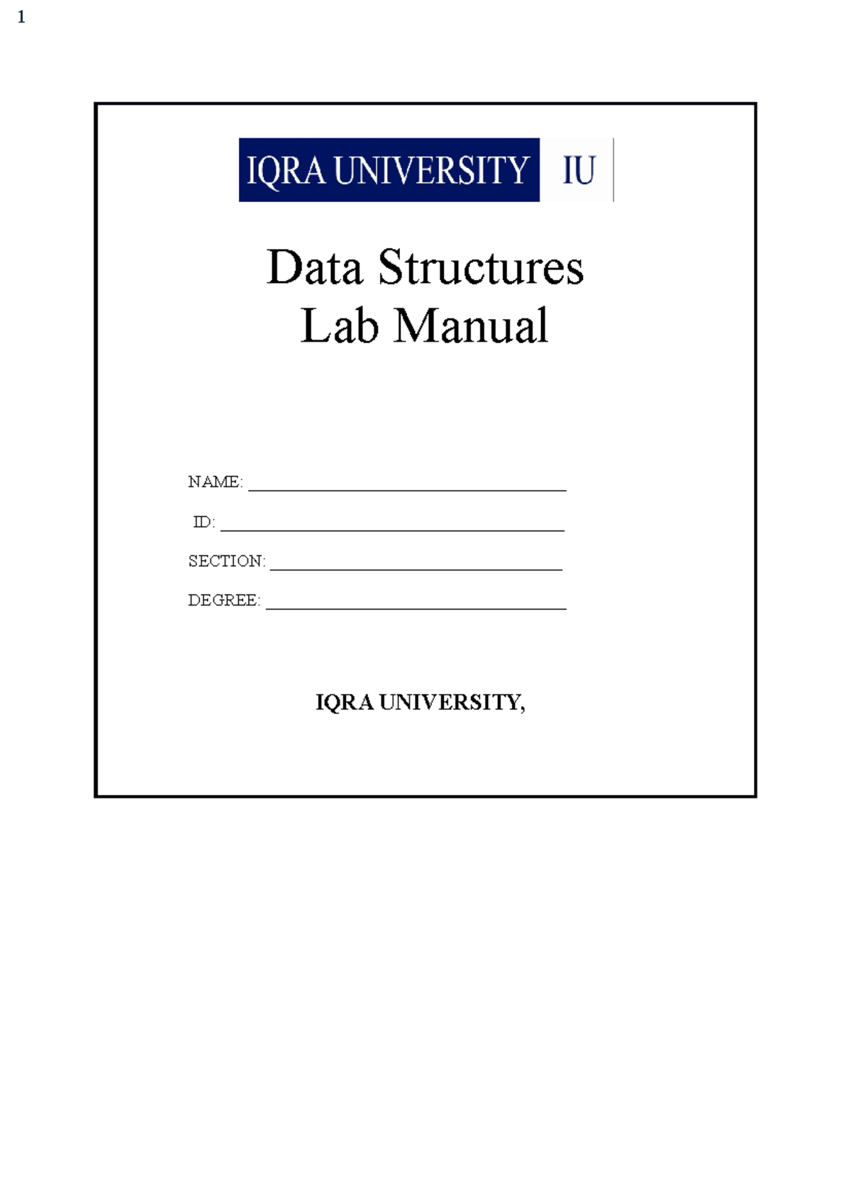 Data Structures (DS) Lab Manual: Concepts and Java Implementations ...