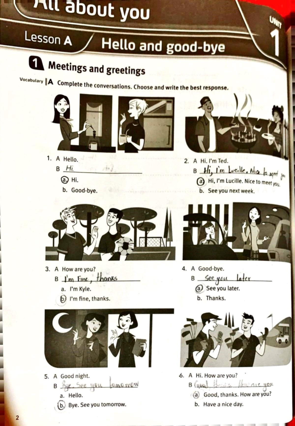 Unit 1 Lesson Notes: Greetings, Conversations, and Vocabulary - Studocu