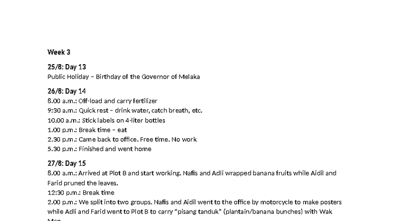 Week 3 Intern Logbook: Daily Activities and Tasks - Studocu