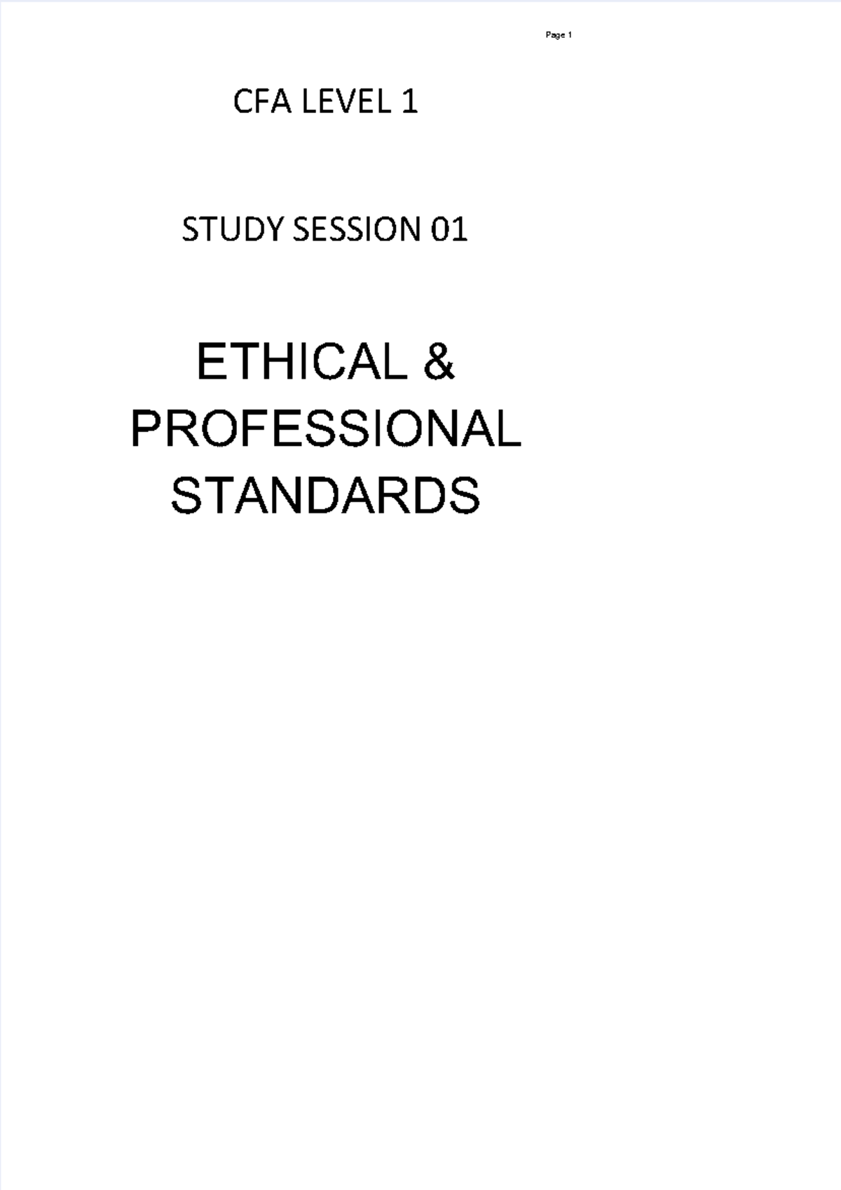 CFA Level 1 Mindmap: Ethical Standards & Quantitative Analysis Study Guide  - Studocu