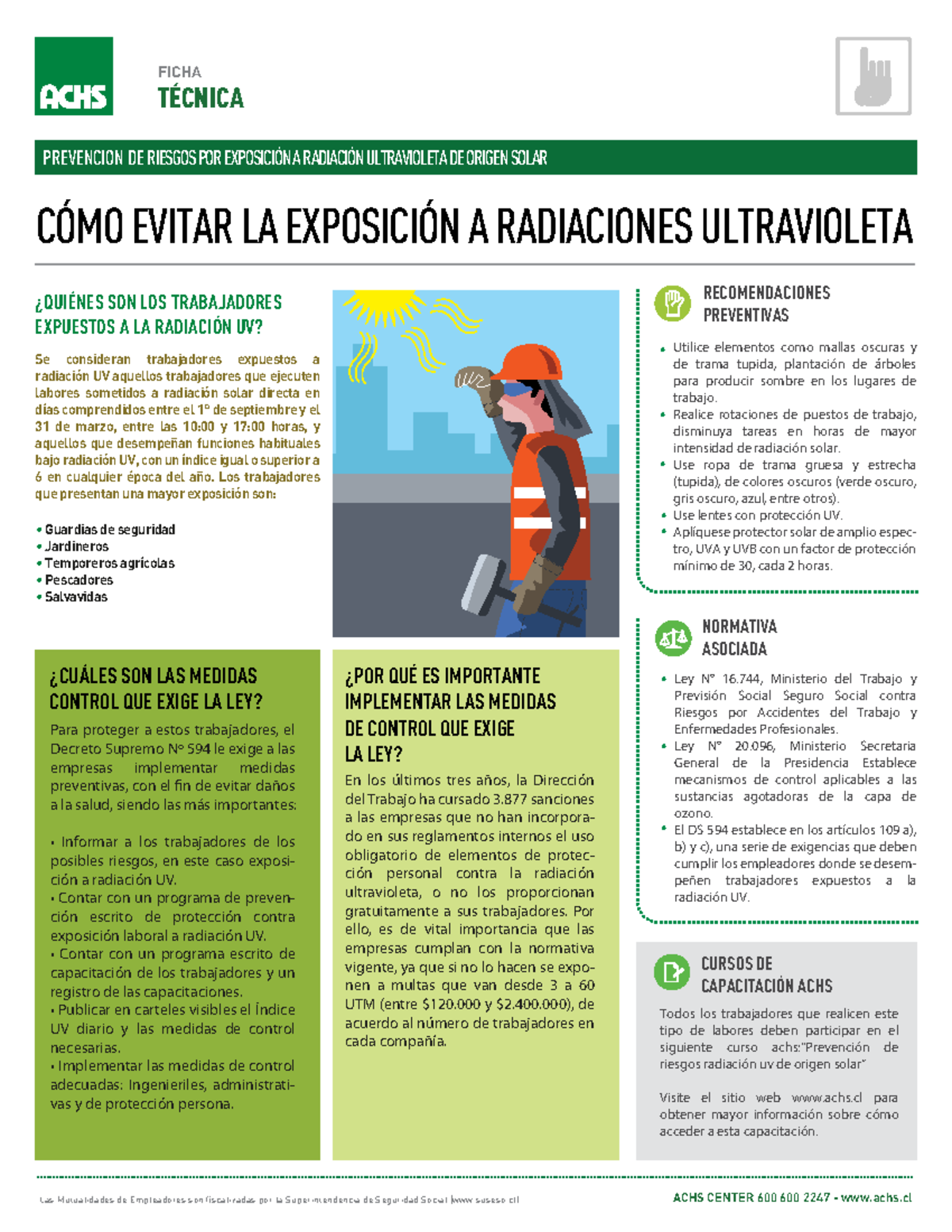 Prevención de Riesgos Laborales: Exposición a Radiación UV - Studocu