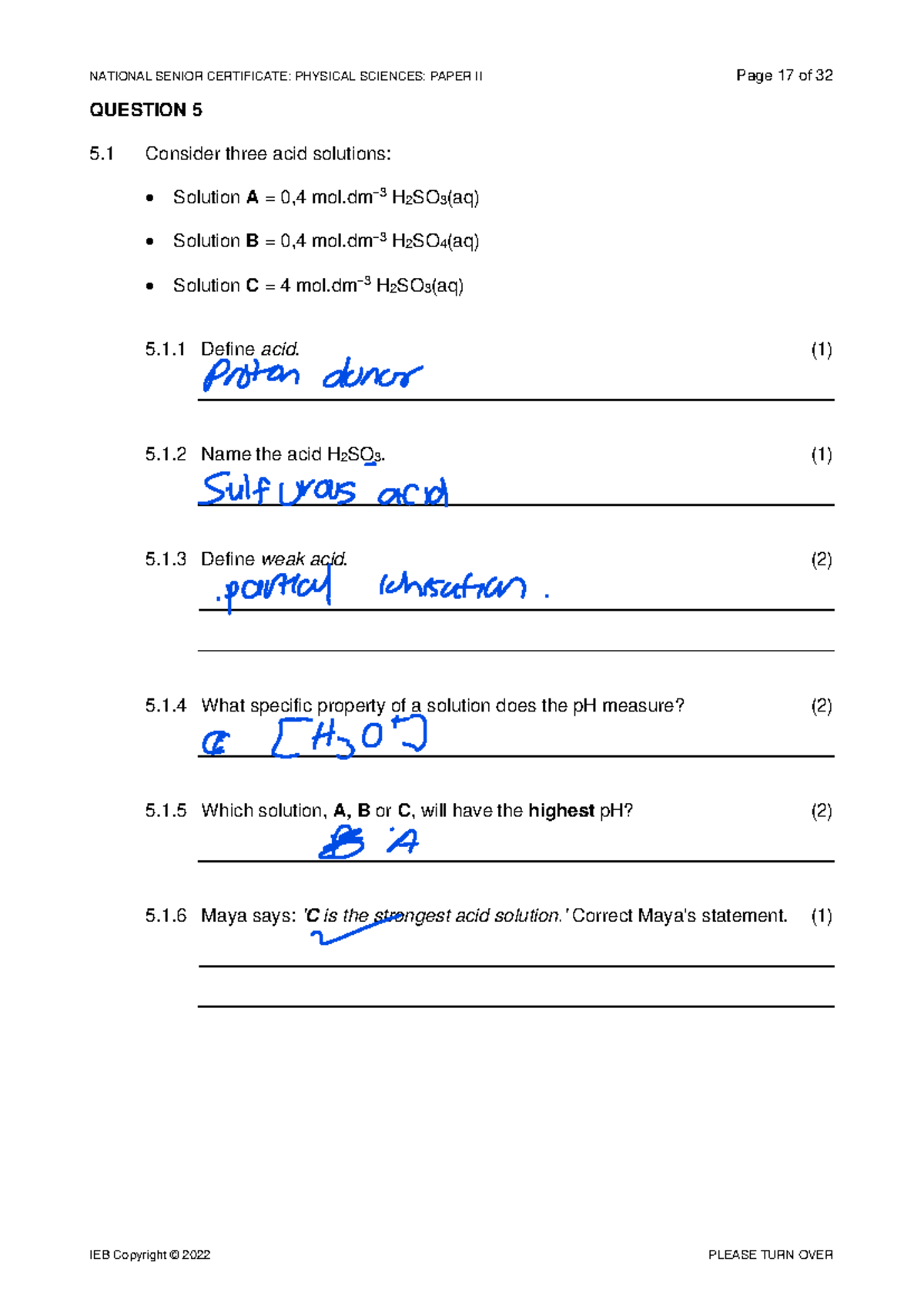 Exam Questions Breakdown: Acids and Bases - Chemistry Paper II - Studocu