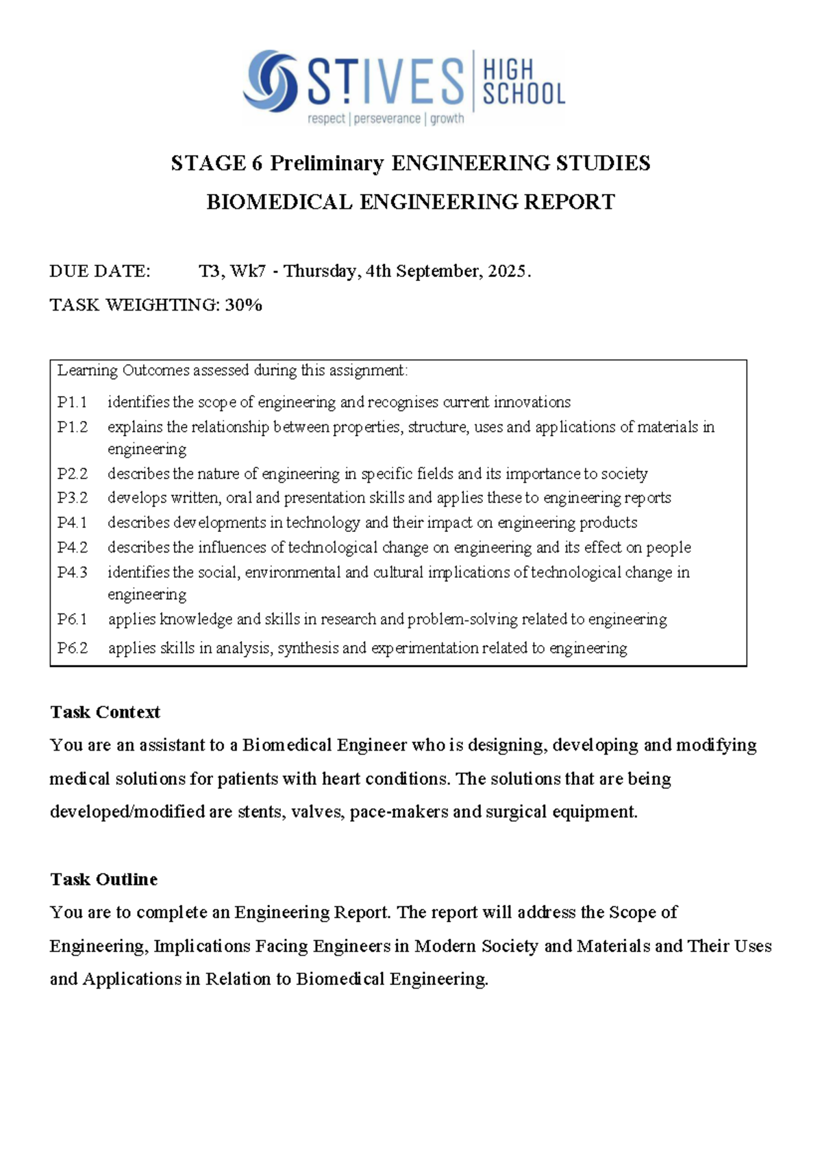 Prelim Assess Task 2: Biomedical Engineering Report (ENG 6) - Studocu