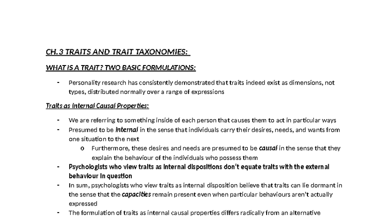 Chapter 3 - Traits and Trait Taxonomies: Understanding Personality ...