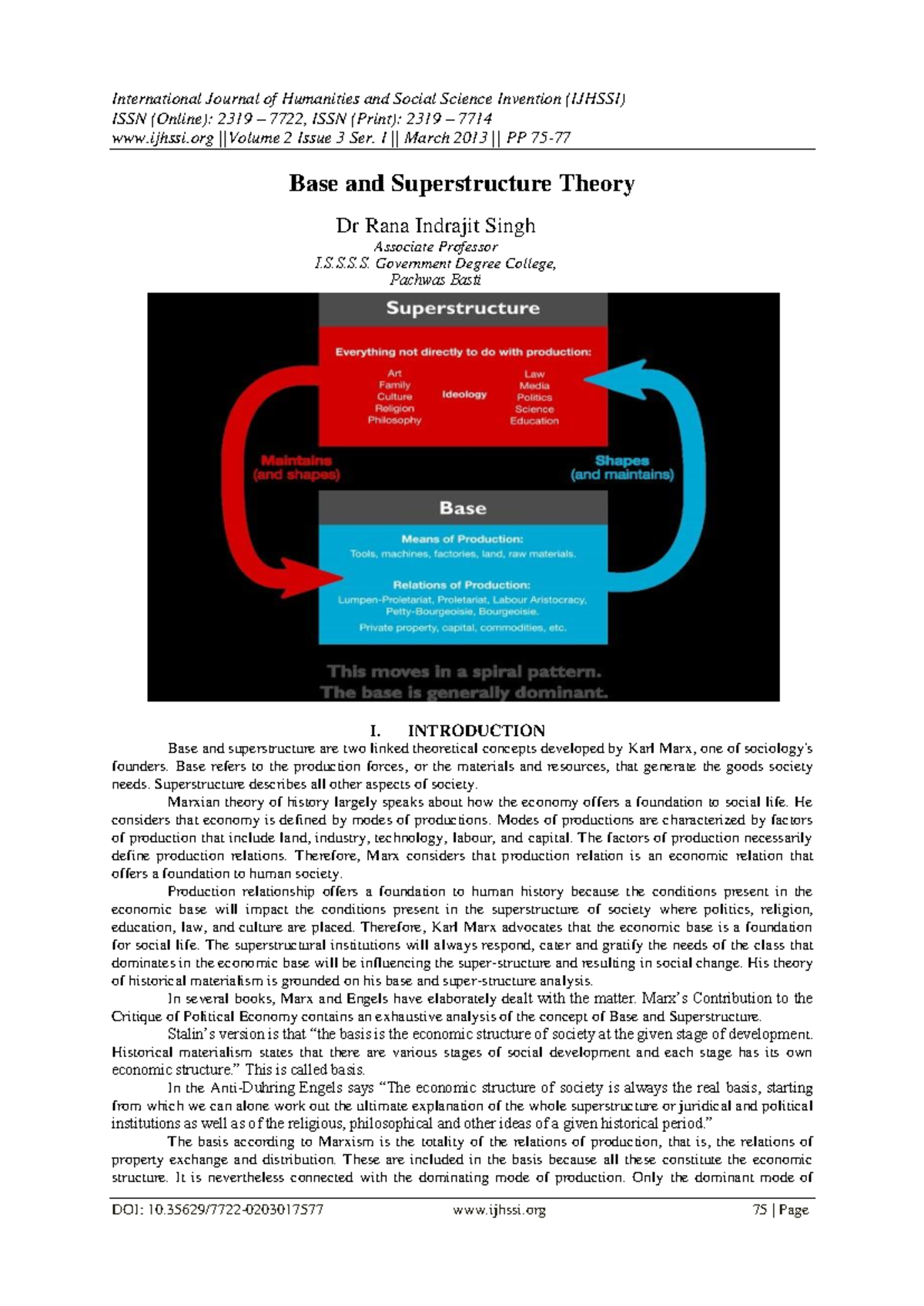 Base and Superstructure Theory: Insights from Marxian Analysis ...