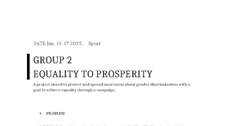 SDG 5: Gender Equality & Empowerment Campaign Project Report - Studocu