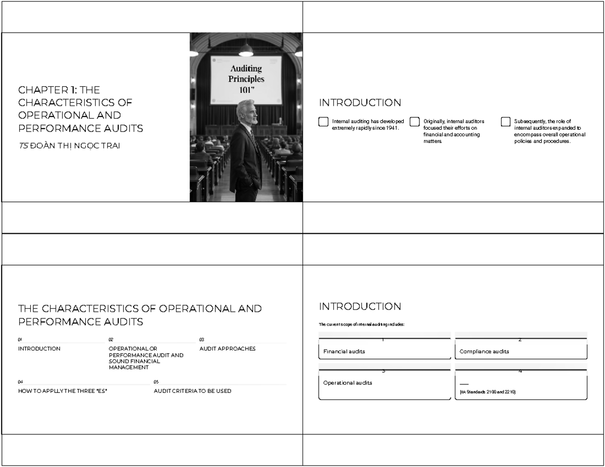 CHAPTER 1: CHARACTERISTICS OF OPERATIONAL AND PERFORMANCE AUDITS - Studocu