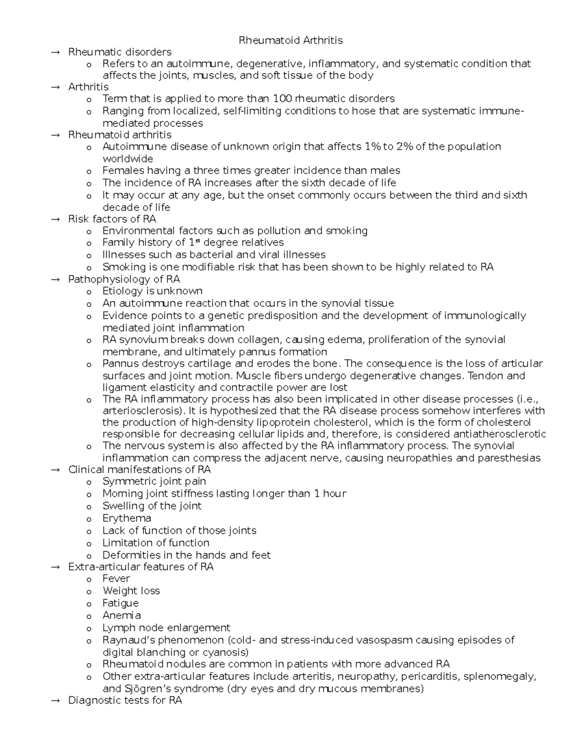 Arthritis Study Guide [1363]: Understanding RA, Gout, and Management ...