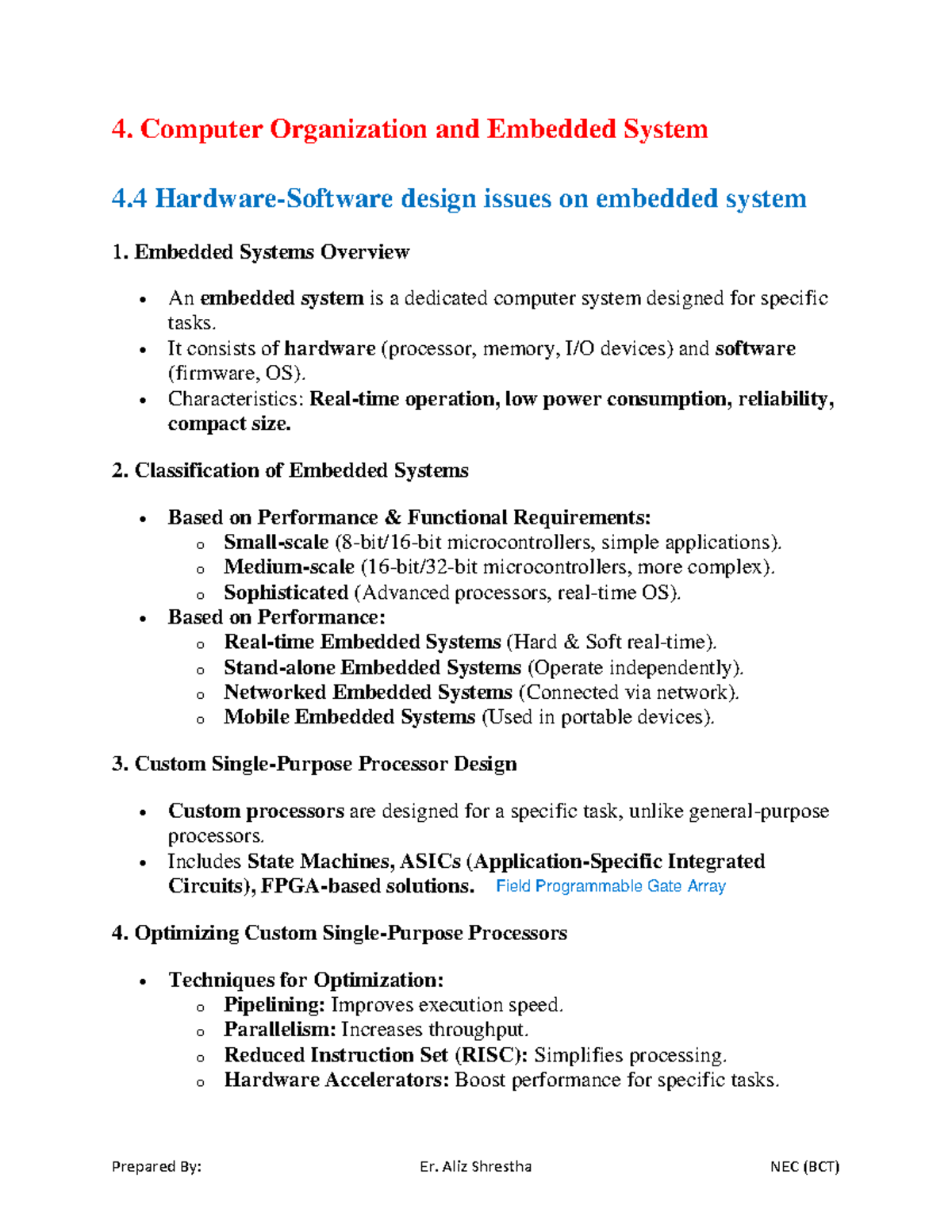 Chapter 4: Design Issues in Embedded Systems (BCT) - Studocu