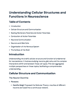Understanding Cellular Structure and Function in Nervous System (BIO ...