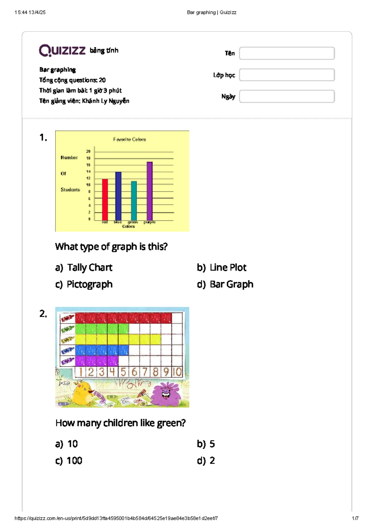 Quizizz - Interpreting Graphs Quiz - Honors Class Notes - Studocu
