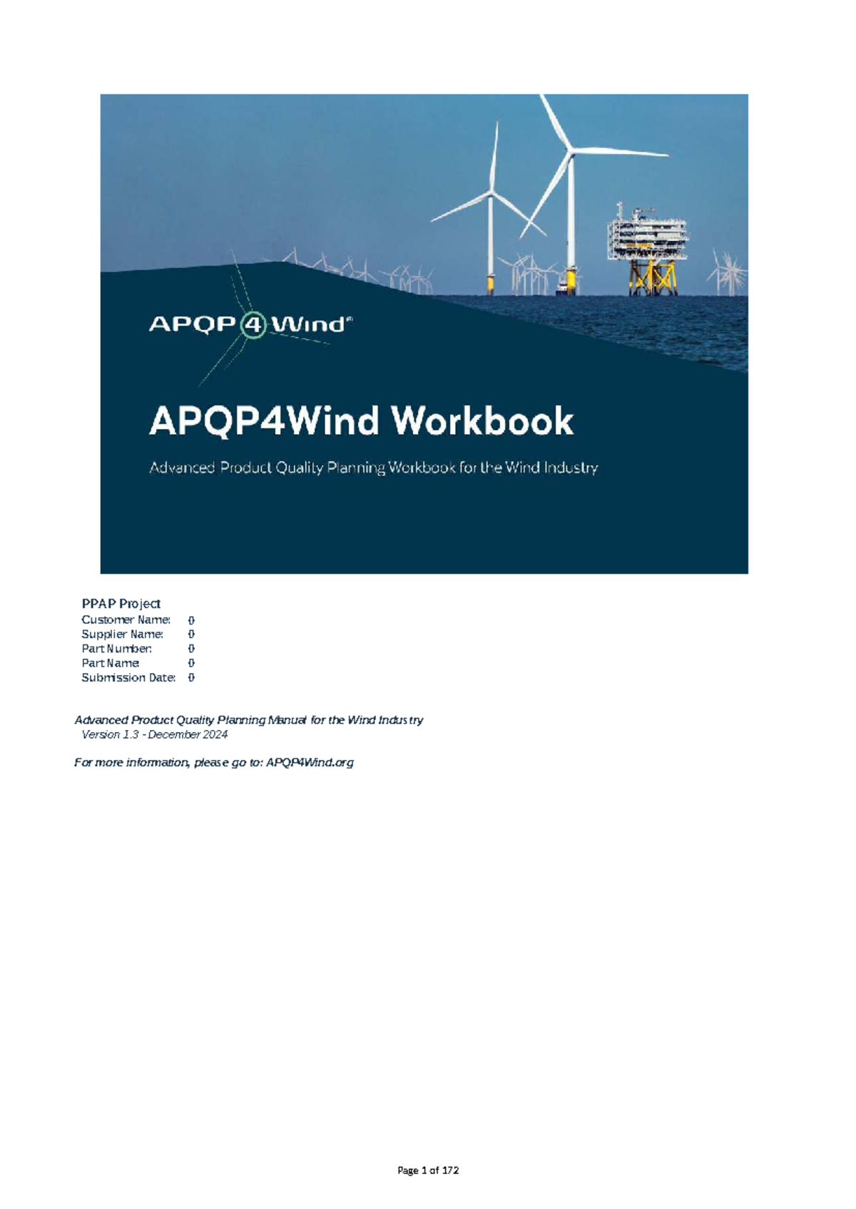 APQP4Wind PPAP Submission Manual - Version 1.3 (Dec 2024) - Studocu