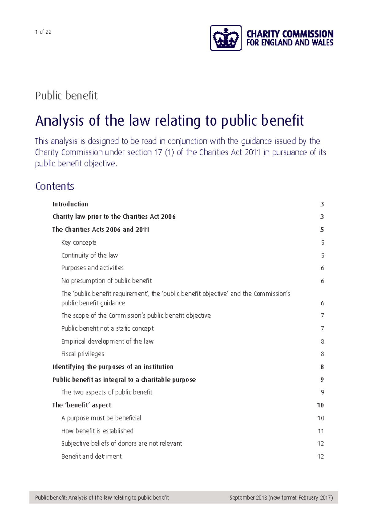 Public Benefit Analysis Under Charity Law: A Comprehensive Review - Studocu