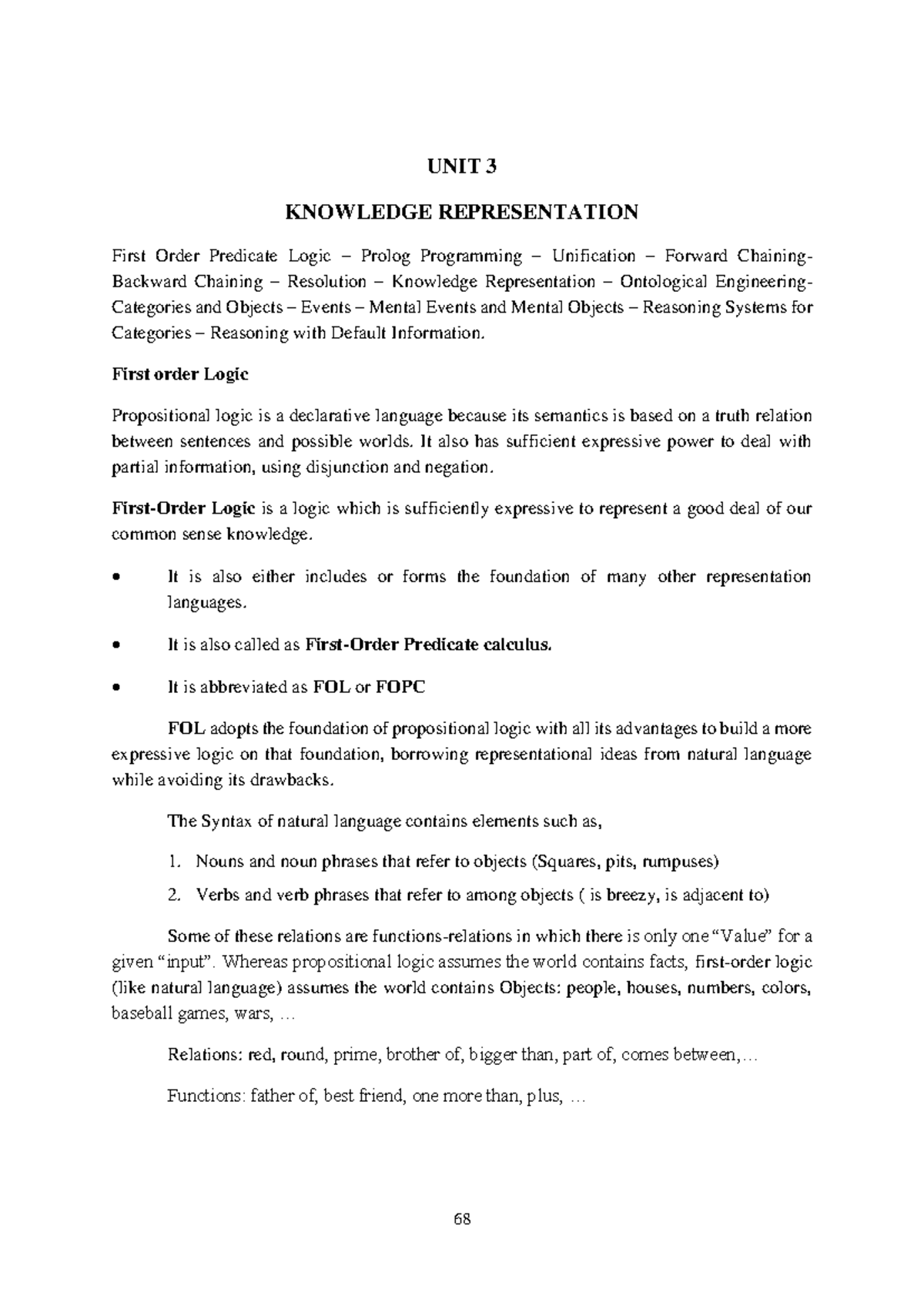 Aimod 3 - Knowledge Representation: First Order Logic & Prolog Concepts ...
