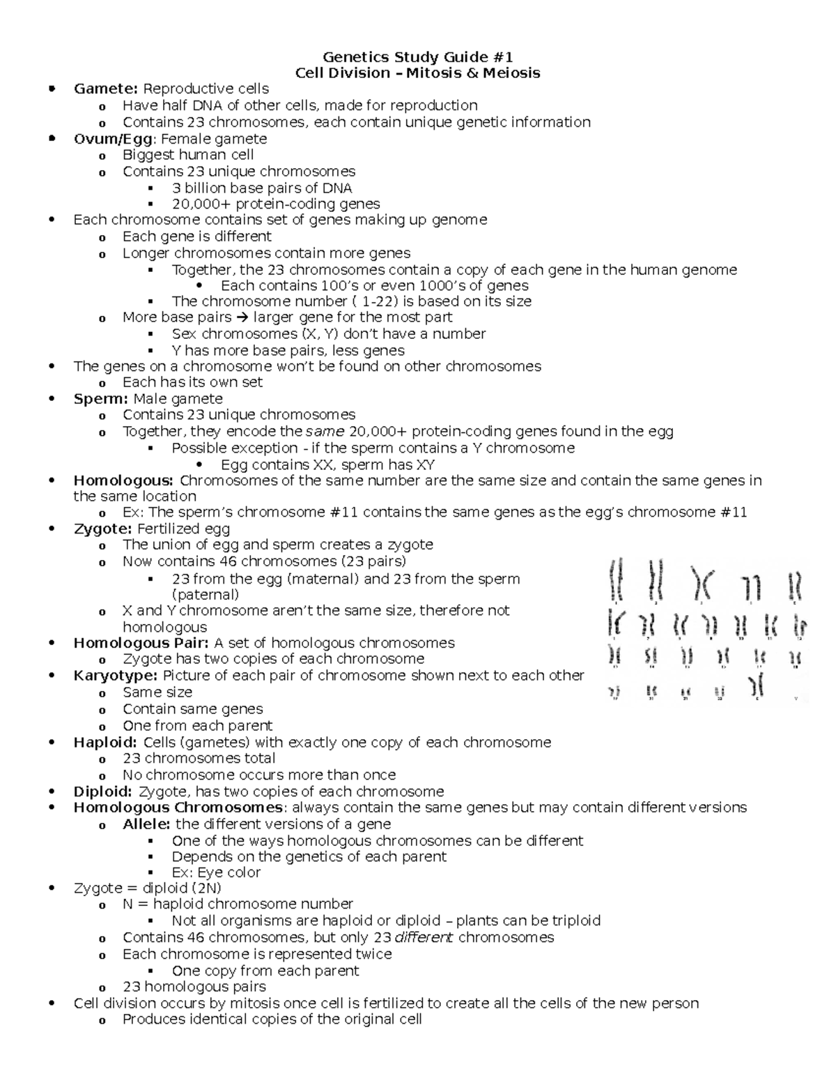 VCU BIOL 310: Genetics Exam 1 Comprehensive Study Guide - Studocu