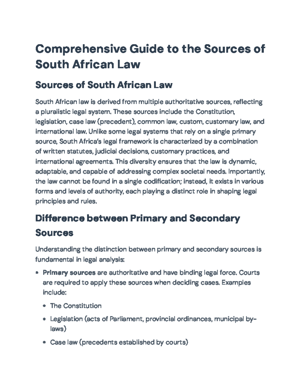 Comprehensive Overview of Constitutional Law in South Africa (LAW 101 ...