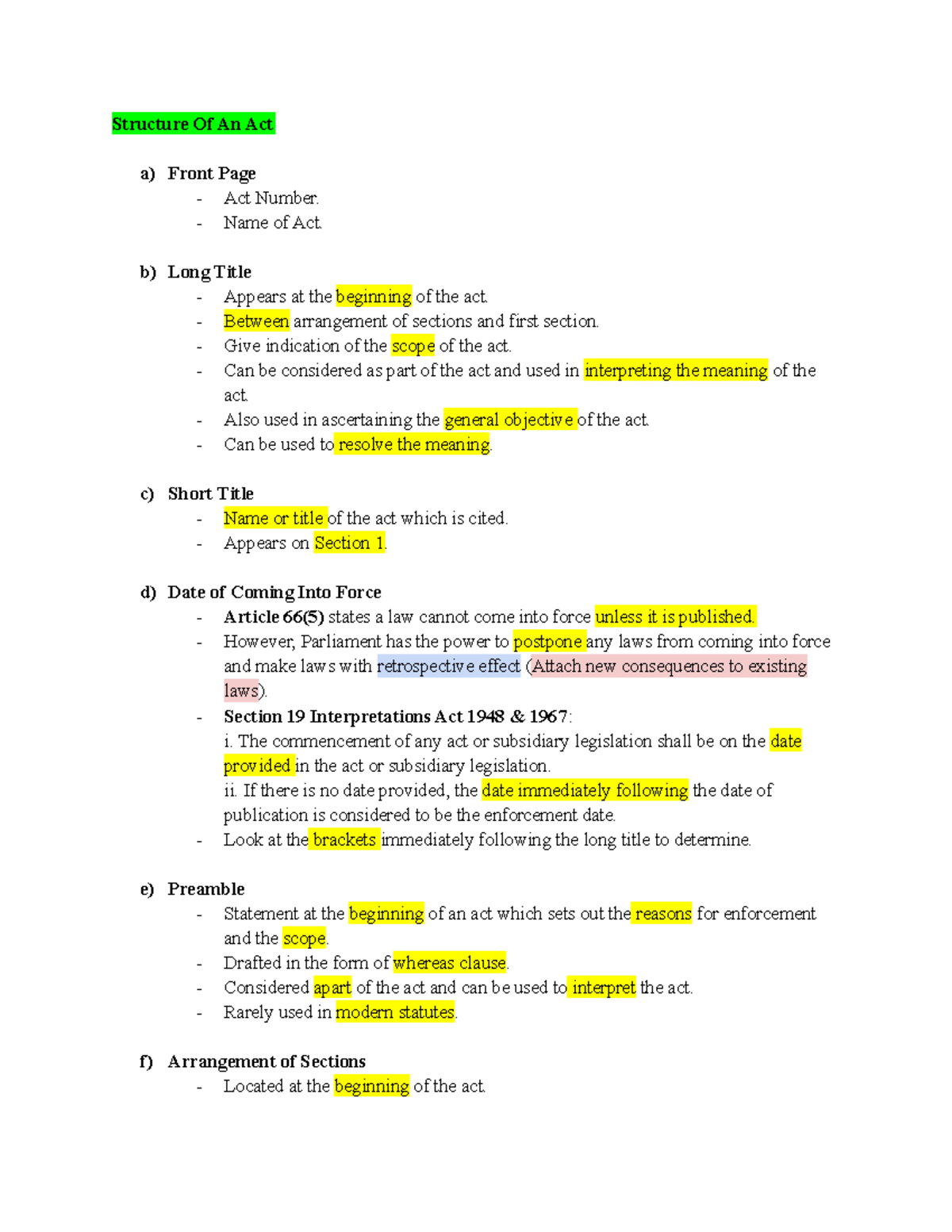 6.0 Structure and Interpretation of Legislation - Studocu