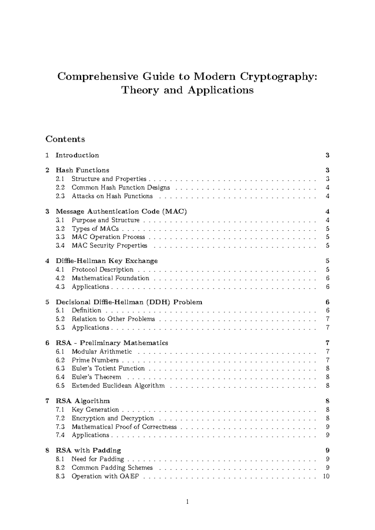 Comprehensive Crypto Notes: Modern Cryptography Concepts and Techniques ...