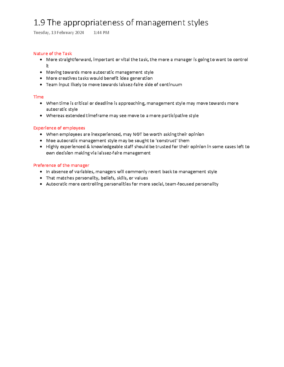 Jacplus Chapter 1.9: Evaluating Management Styles and Their Impact ...