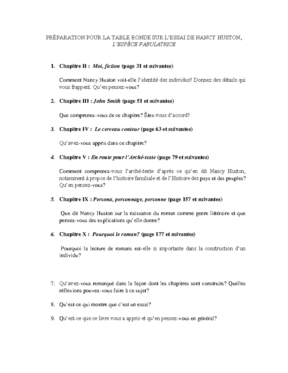 Table Ronde: Analyse de 
