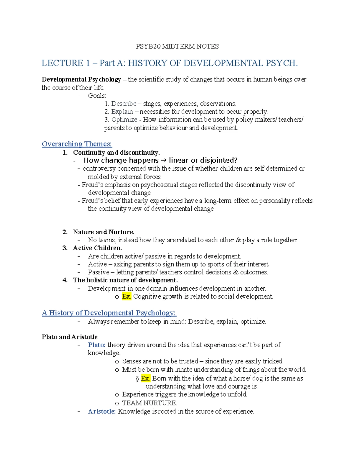 Lecture 4: Theories of Cognitive Development - Piaget & Vygotsky - Studocu