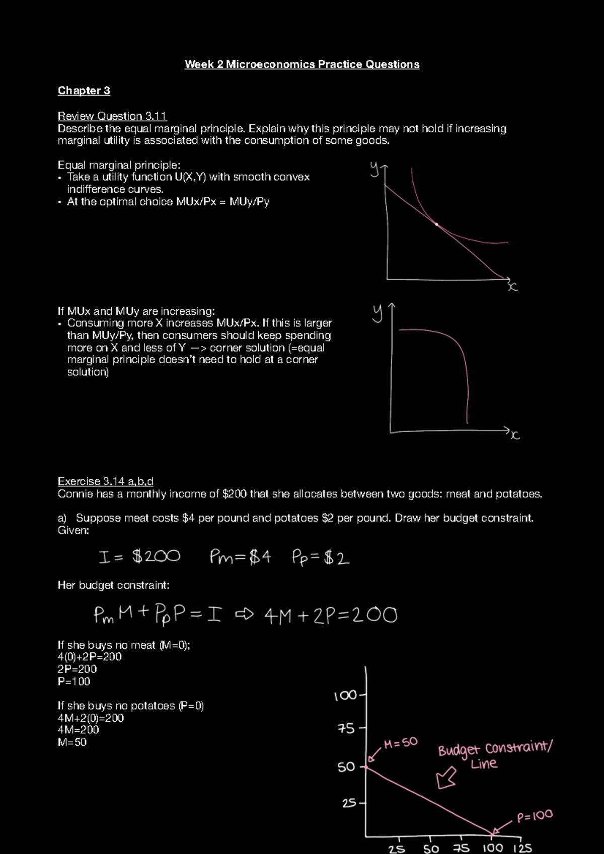 Week 2 Microeconomics Practice Questions and Exercises Overview ...