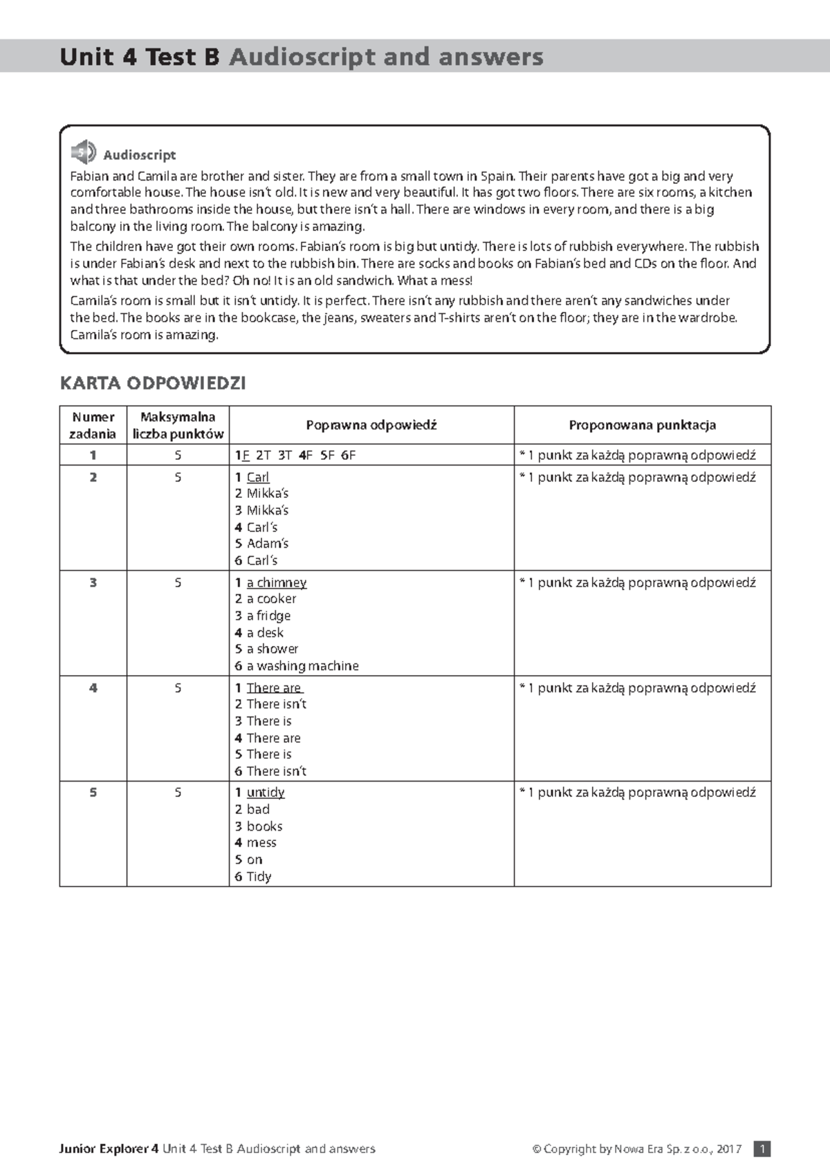 Unit 4 test B audioscript - Junior Explorer 4 Unit 4 Test B Audioscript ...