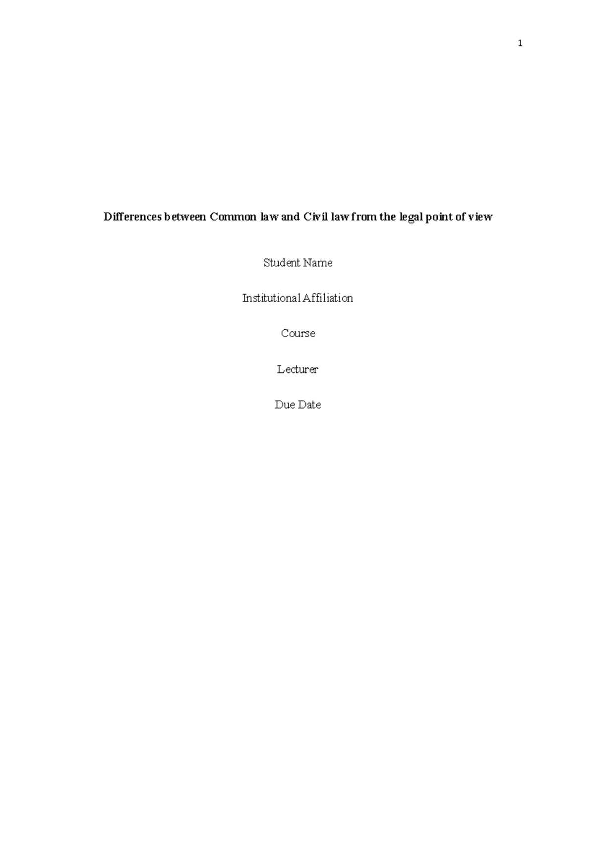 365768 Law - Common Law vs. Civil Law: Key Differences Explained - Studocu