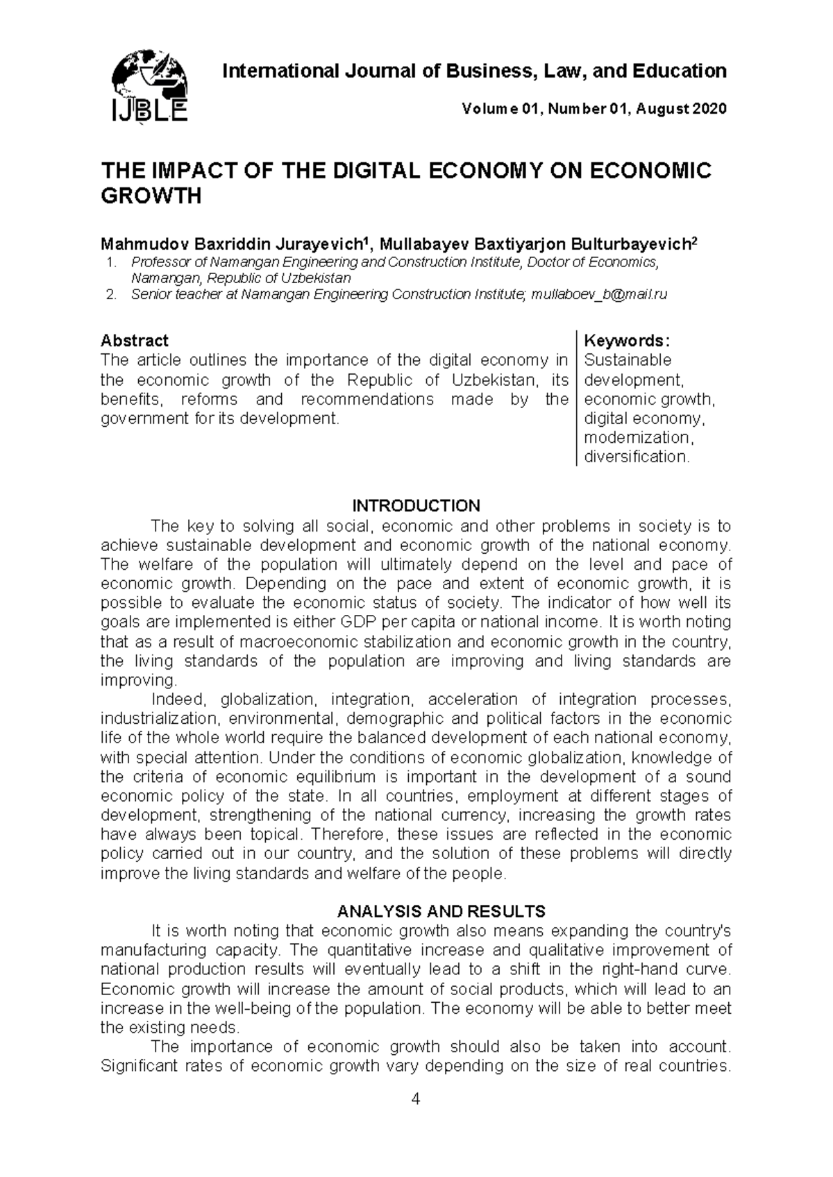 THE IMPACT OF THE DIGITAL ECONOMY ON ECONOMIC GROWTH - Volume 01 ...