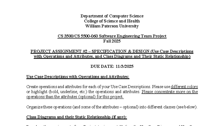 CS Software Engineering Team Project: ATM Design (Fall 2025) - Studocu