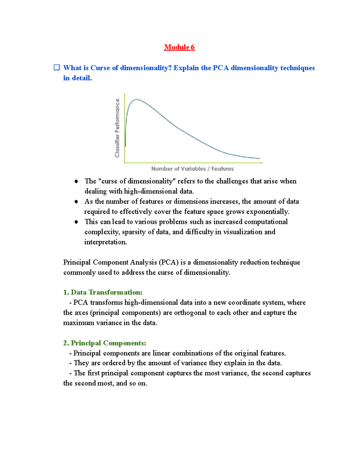 ML Module 6: Understanding the Curse of Dimensionality & PCA Techniques ...