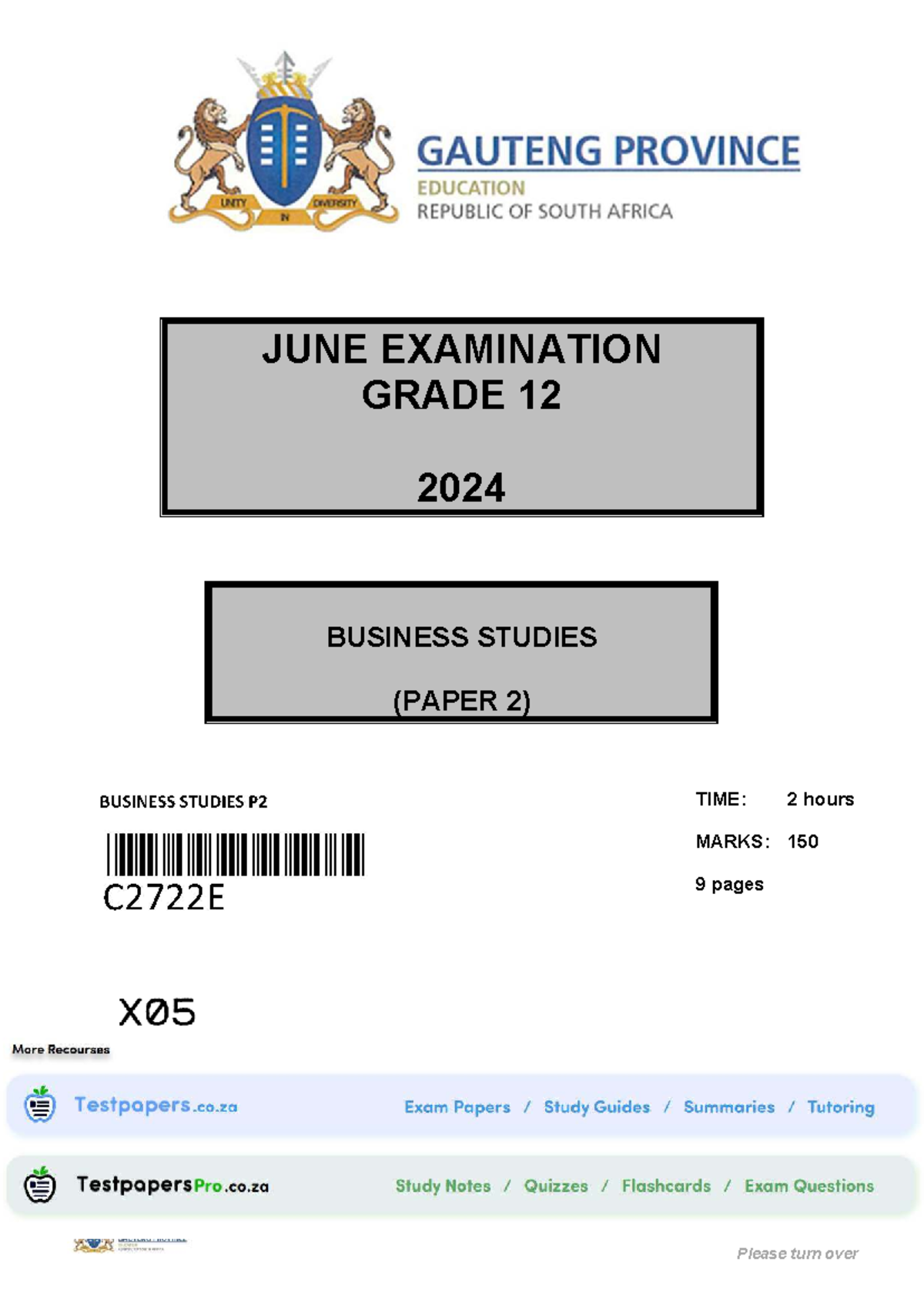 Gr 12 Business Studies P2 June 2024 Exam Question Paper - Studocu