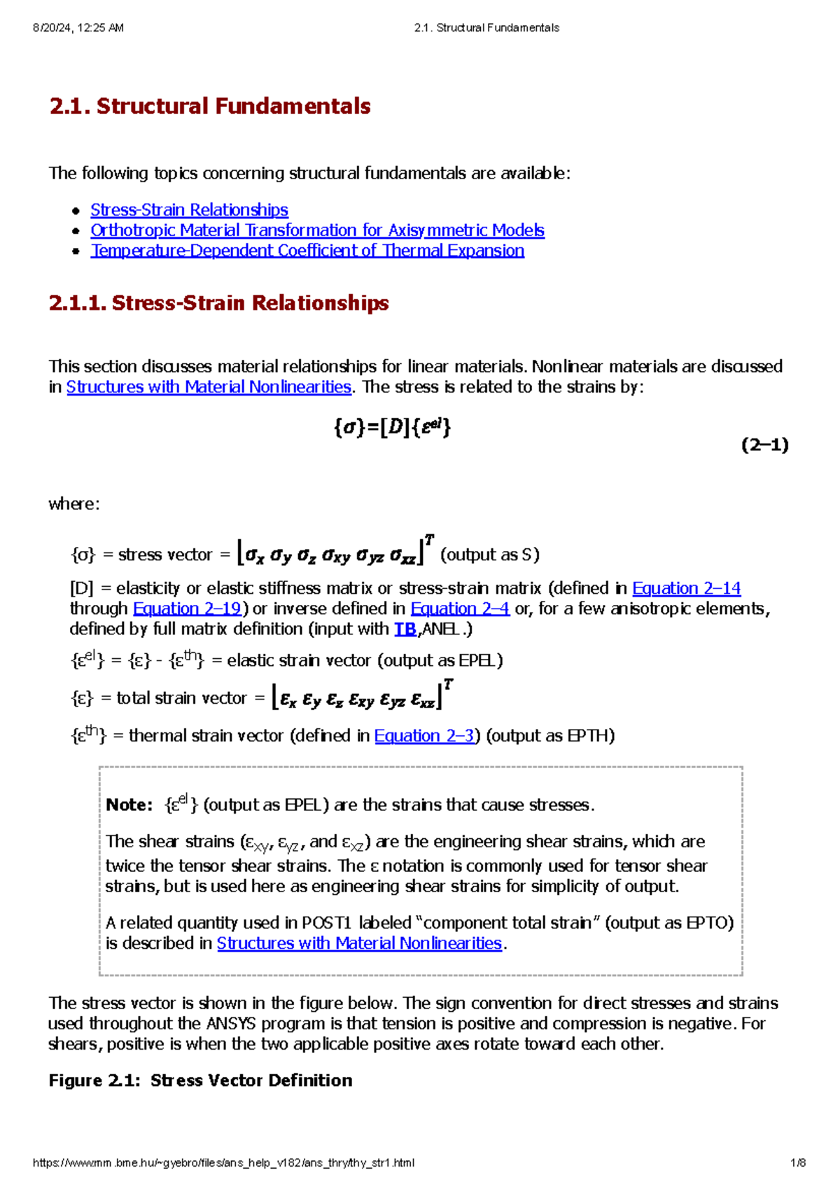 Stress strain equation - 2. Structural Fundamentals The following ...