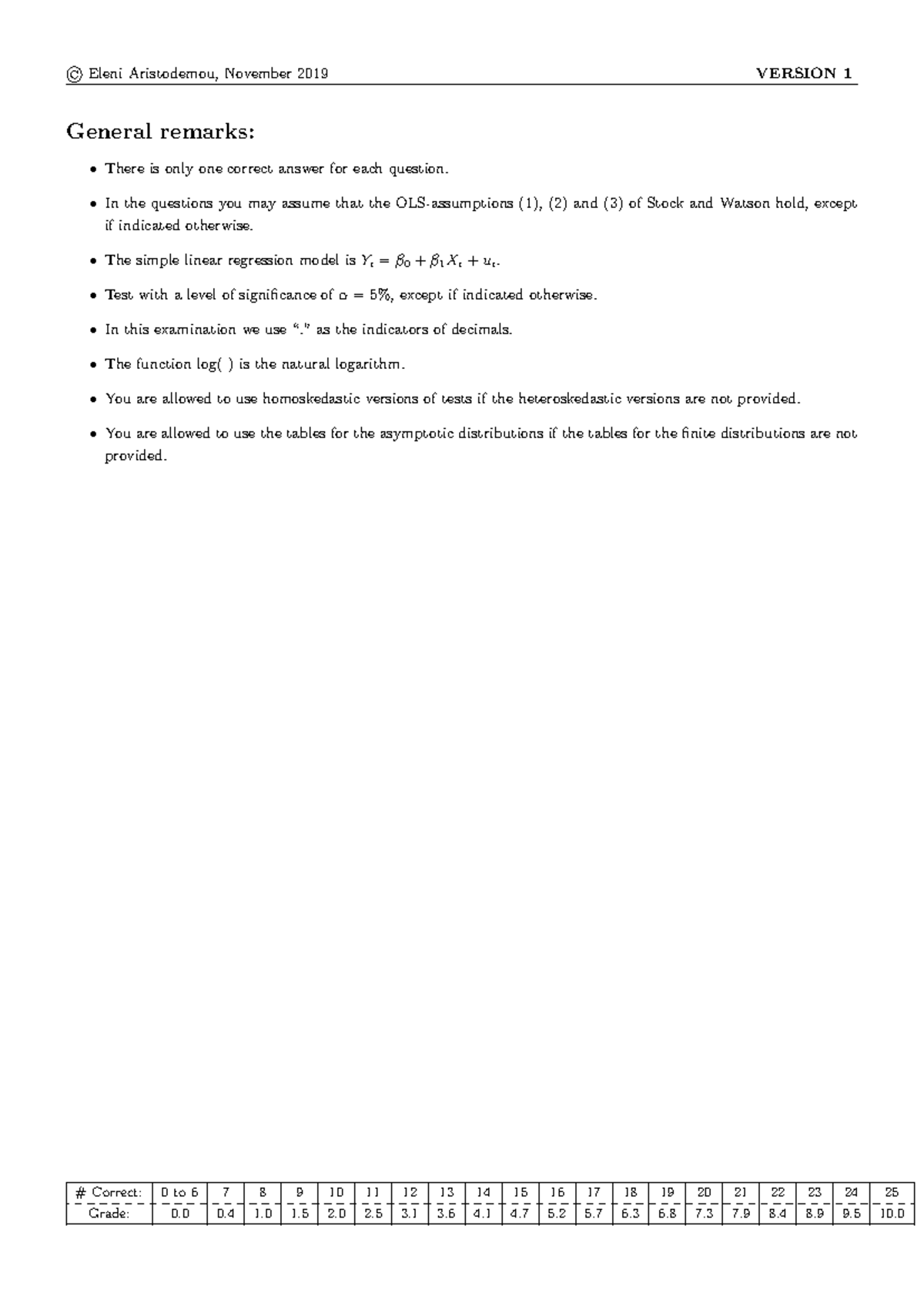 Econometrics 6012B0453Y Midterm Exam Review Notes - Studeersnel