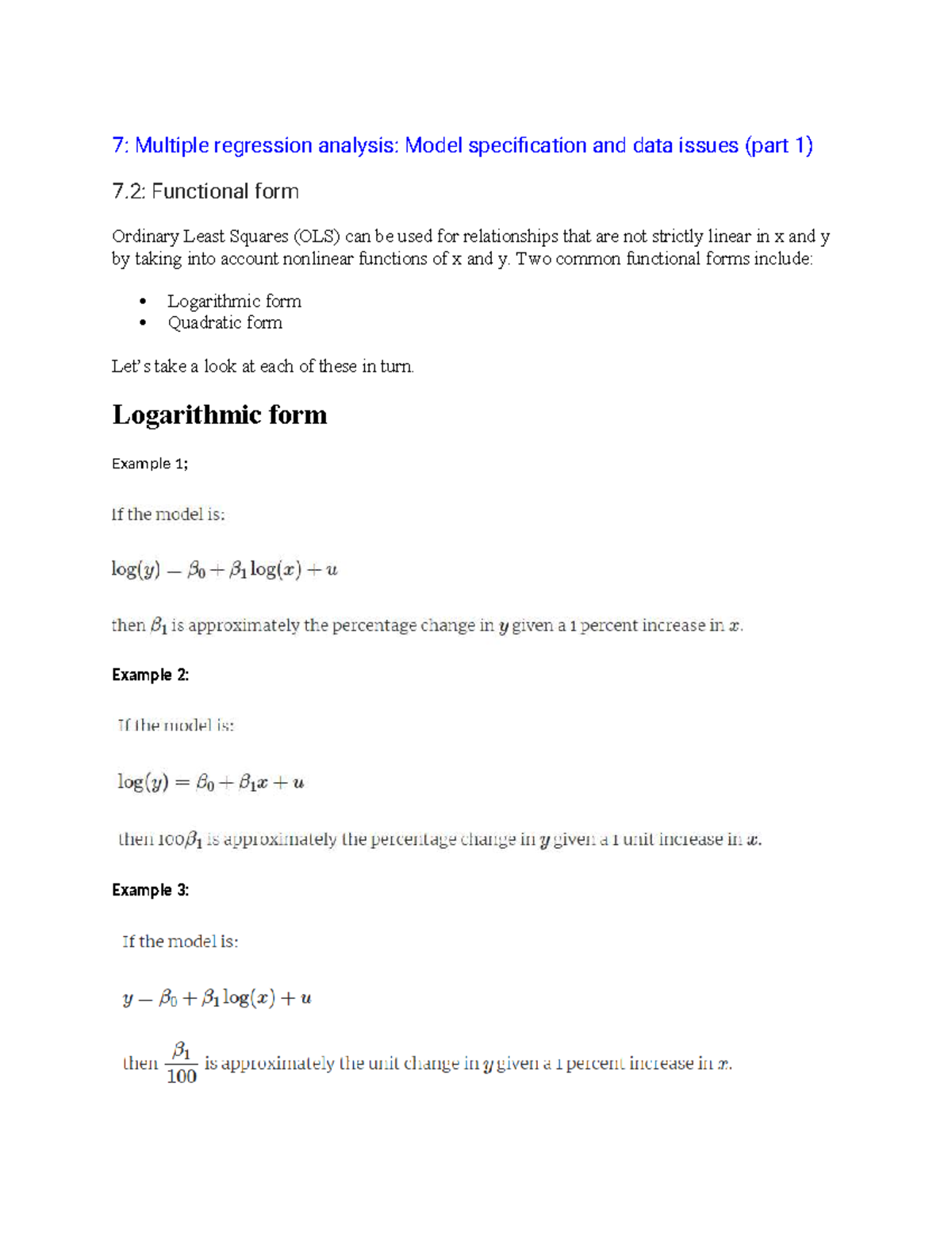 Ch7 note - Lecture on chapter 7 - 7: Multiple regression analysis ...