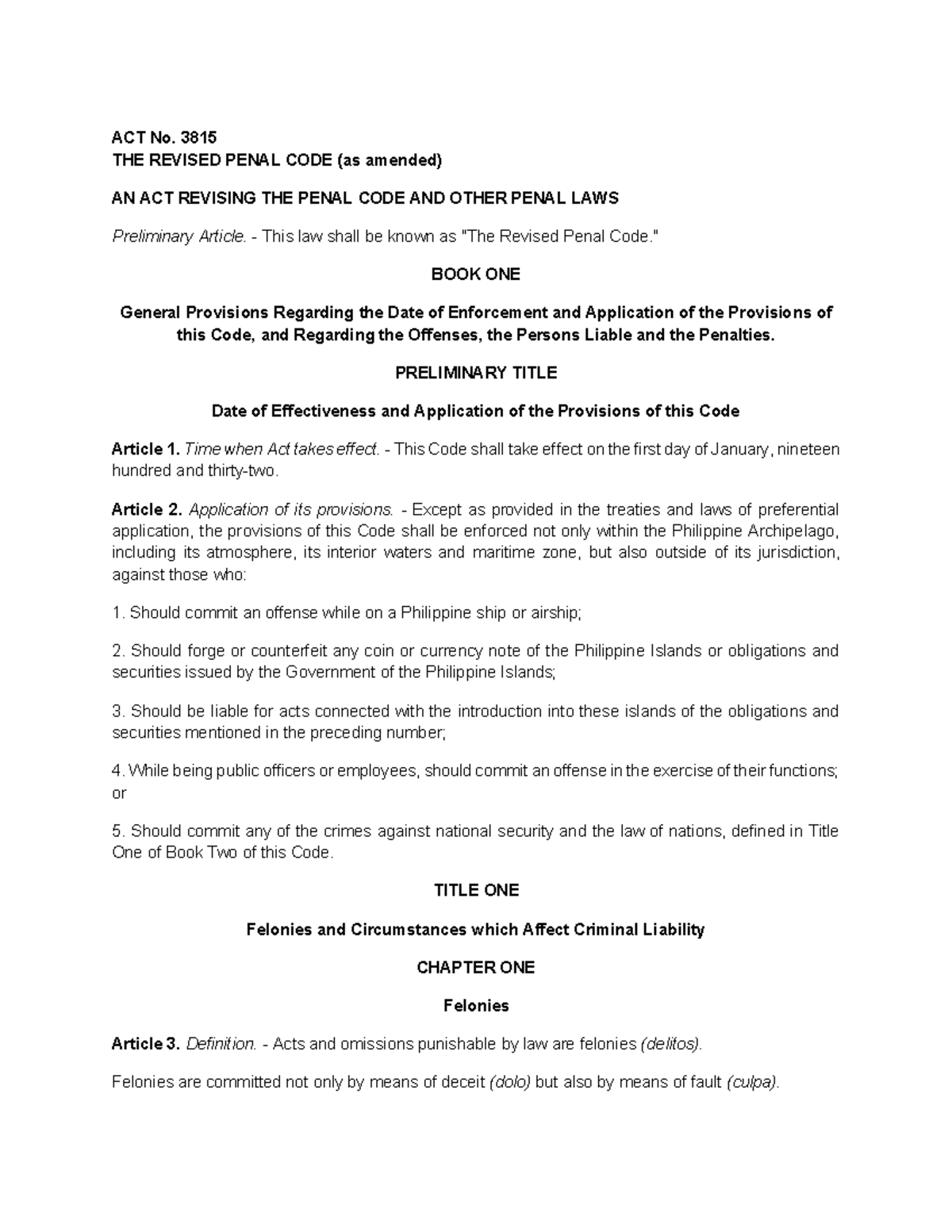 RPC-Chap1-3: Overview of the Revised Penal Code and Key Provisions ...