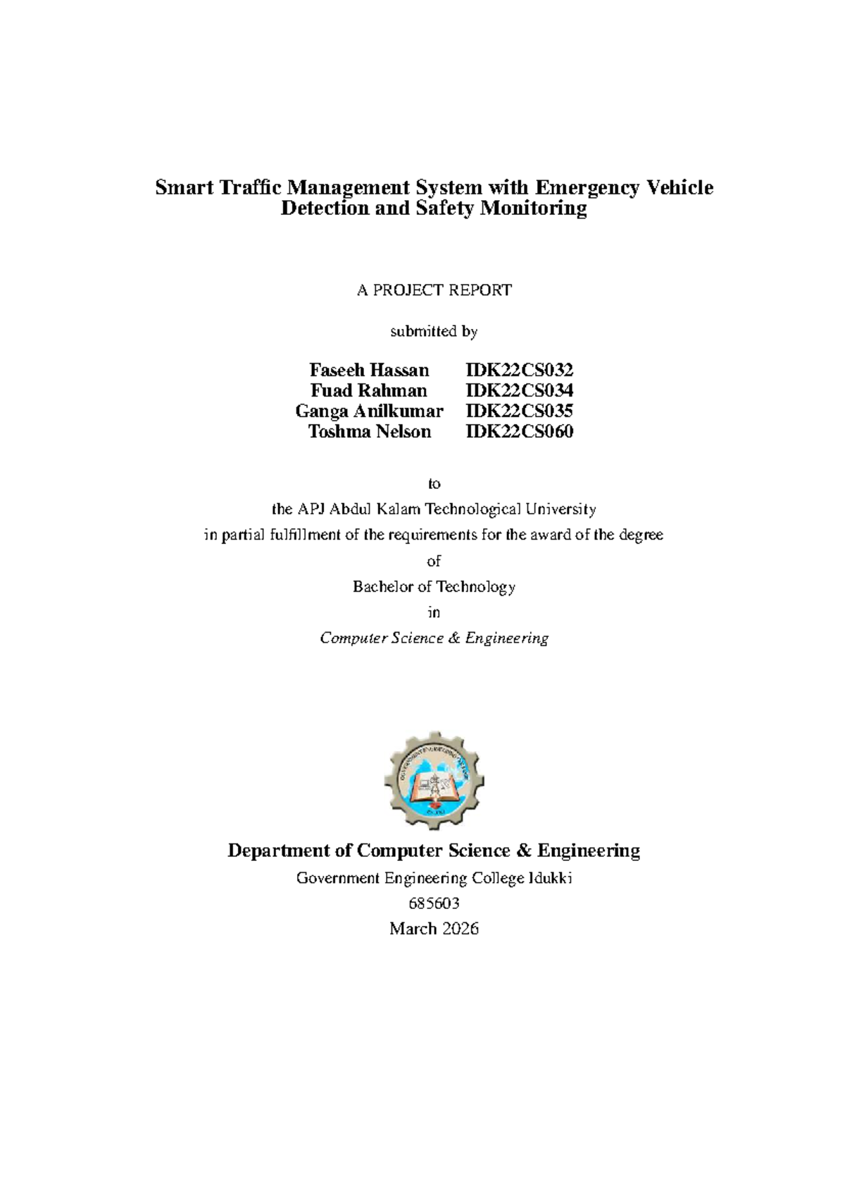 Smart Traffic Management System with Emergency Vehicle Detection ...