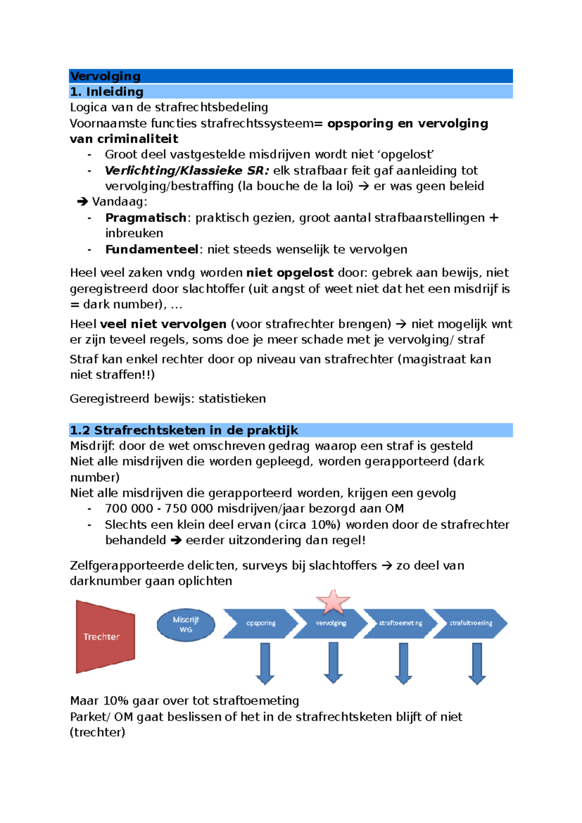 Vervolgingsbeleid en Strafrechtsketen: Notities SR 3 - Studocu