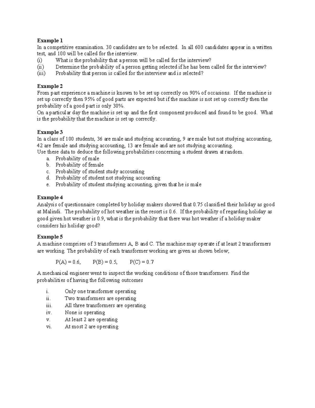 Probability Questions: Examining Key Concepts and Calculations - Studocu