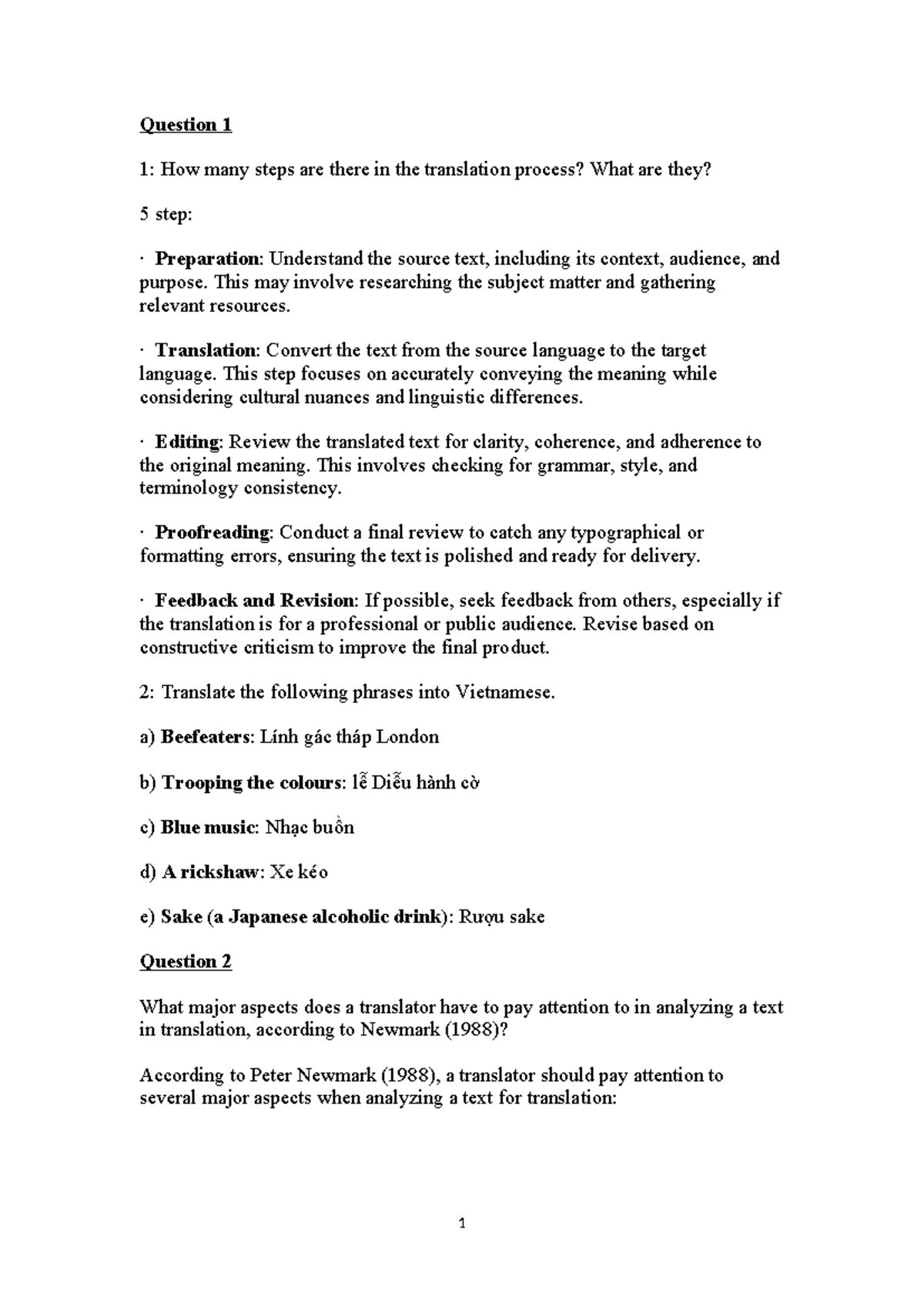 Translation Process and Techniques: A Comprehensive Guide (Course Code ...