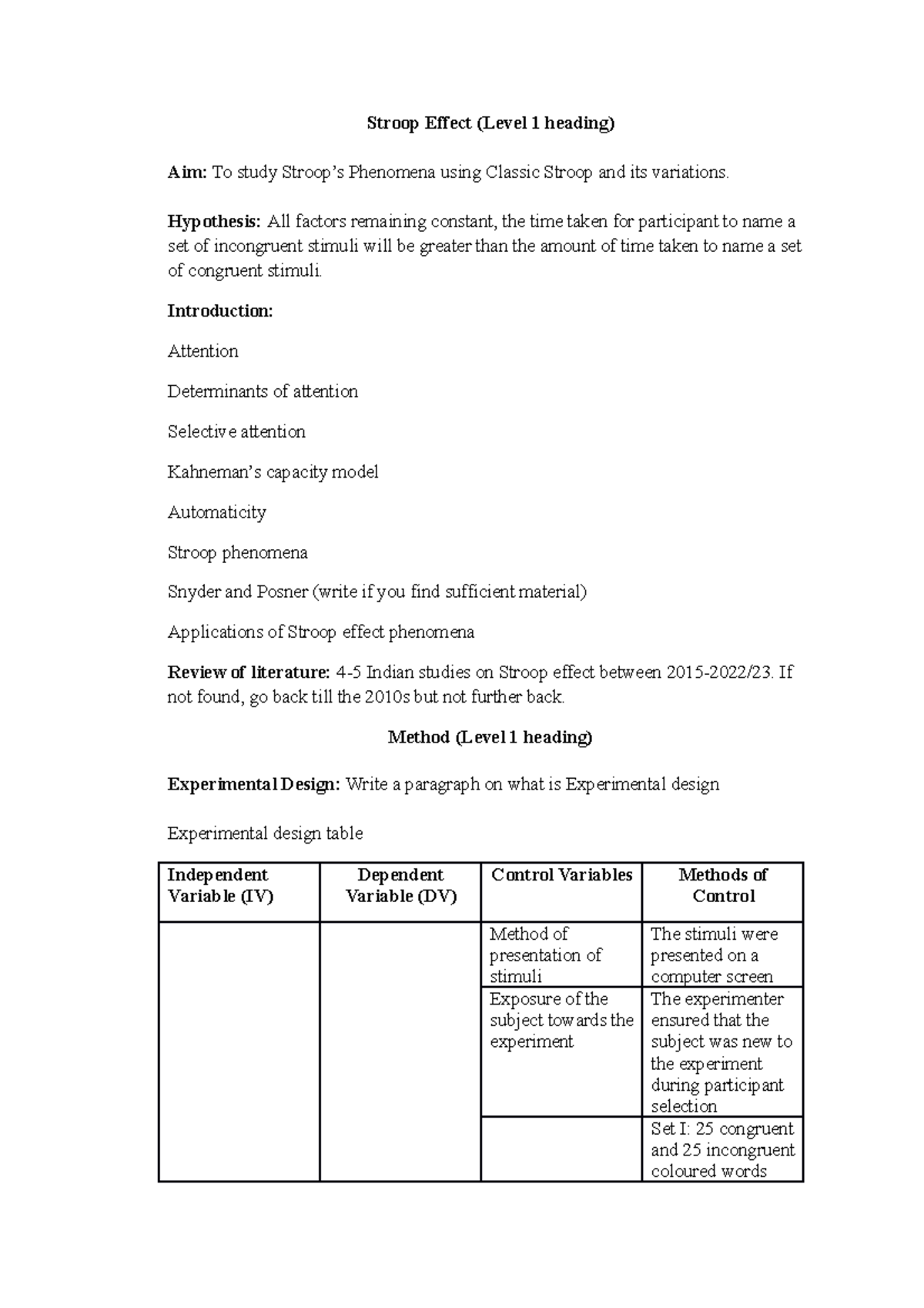 Stroop Effect Practical Outline: Exploring Attention & Response Times ...