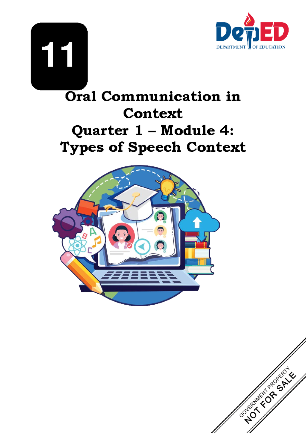 Oral Communication in Context SHS 11 Q1 Module 4: Speech Contexts ...