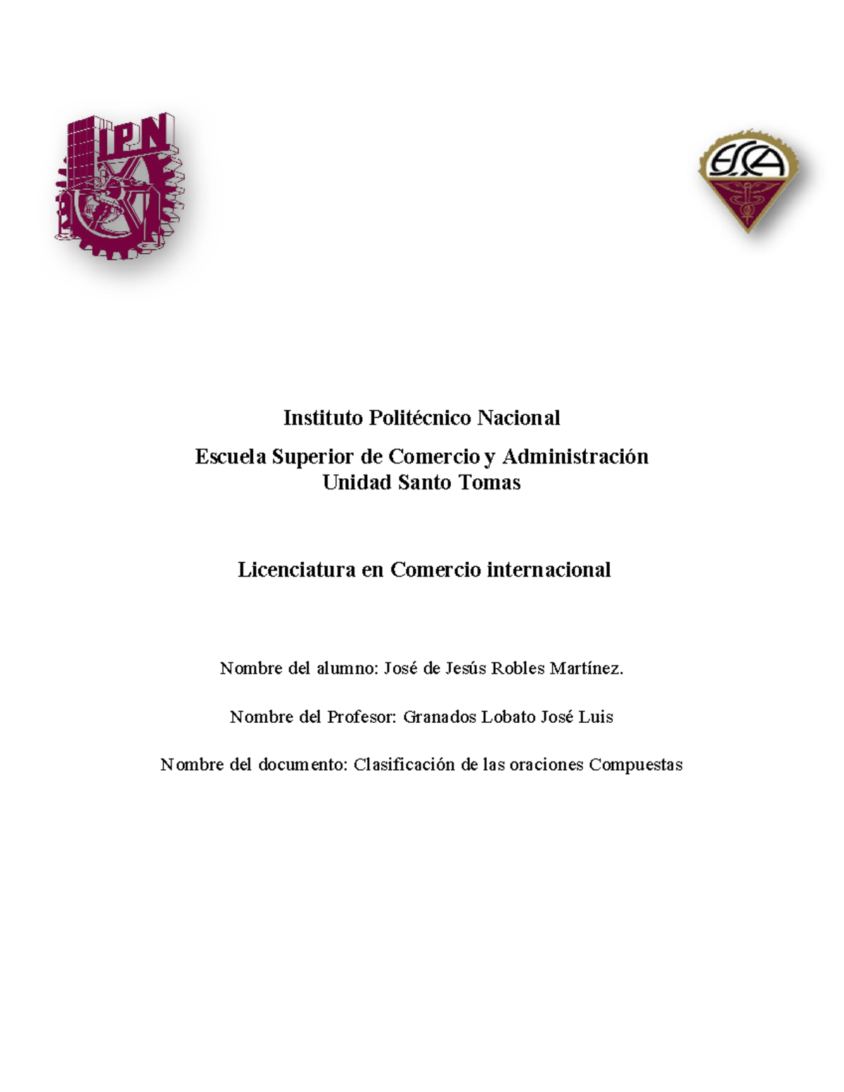 Clasificación de las Oraciones Compuestas - Ejemplos y Tipos - Studocu