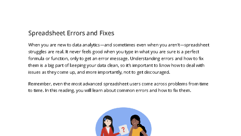 DAC2 Spreadsheet Errors: Common Issues & Solutions Guide - Studocu