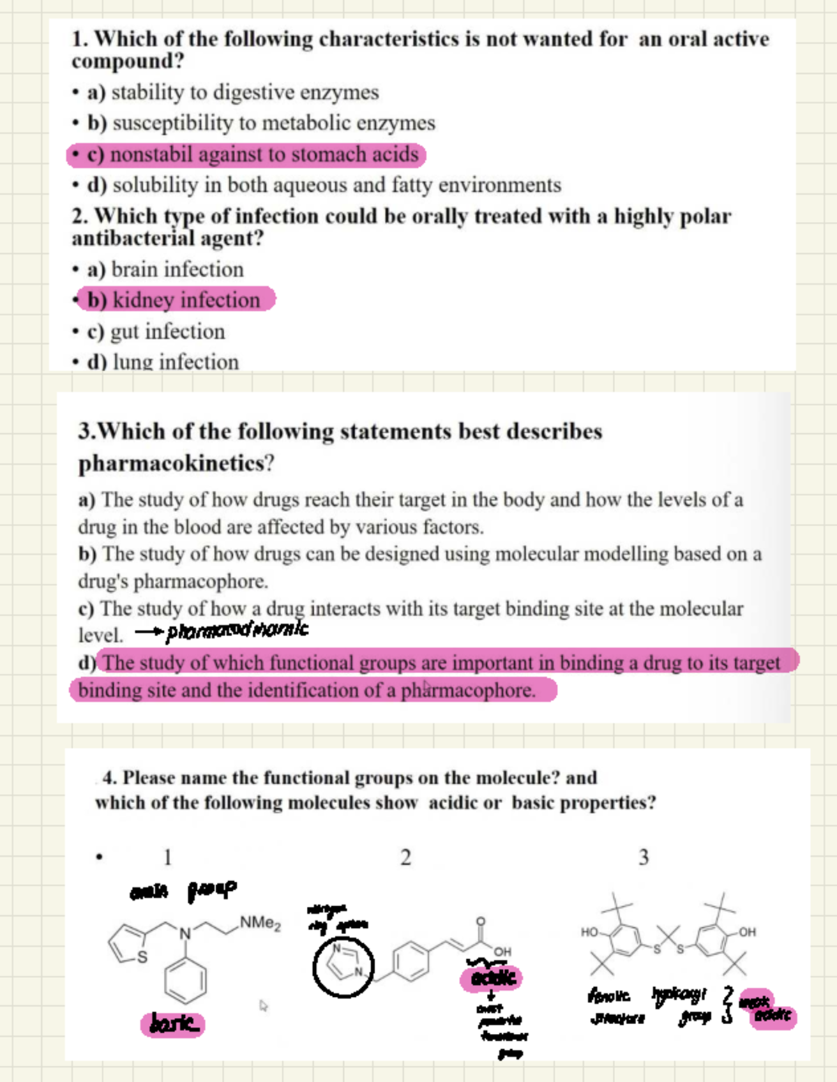 Phar 212 Final Exam Study Notes on Functional Groups and Receptors ...