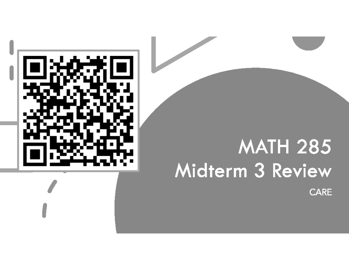 MATH 285 Midterm 3 Exam Review: Differential Equations Concepts - Studocu