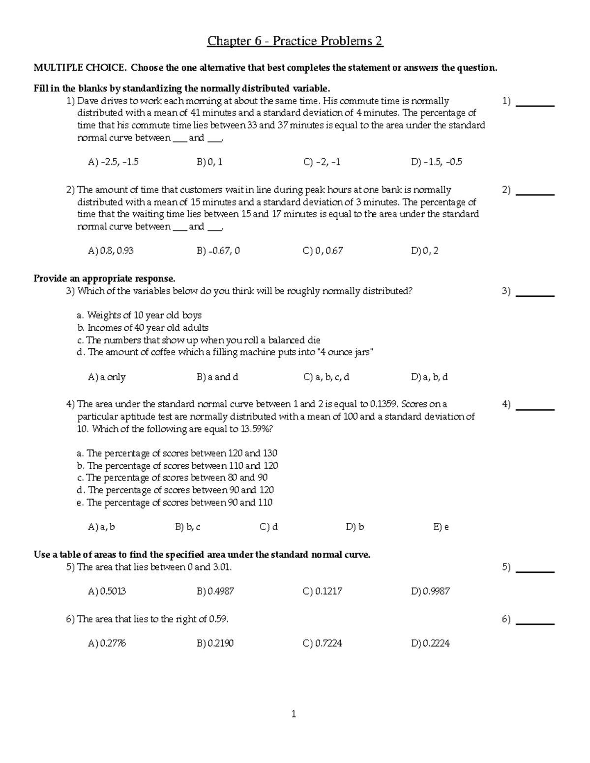 Ch 6 set 2 - These are homework problems for each chapter. Use these ...