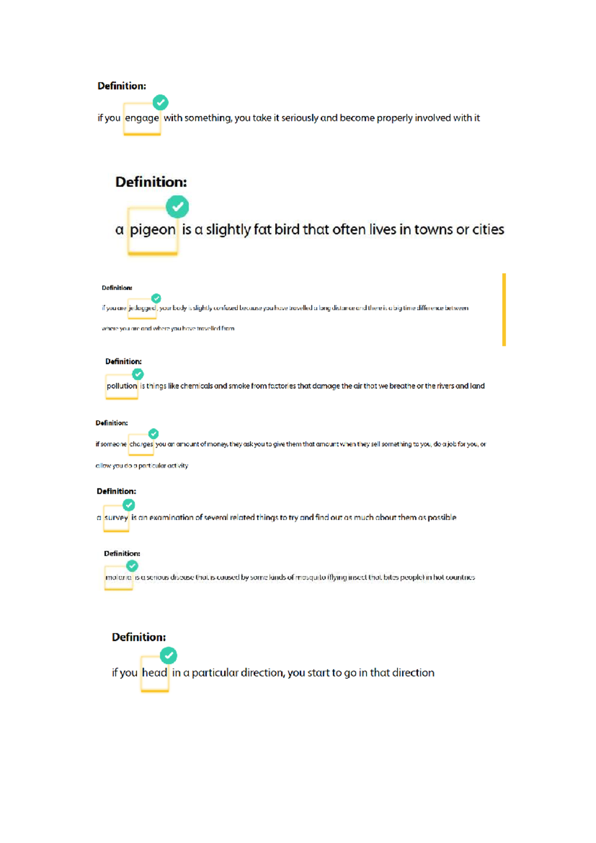 UNIT 8 - Review and Vocabulary Exercises for English Language Learning ...