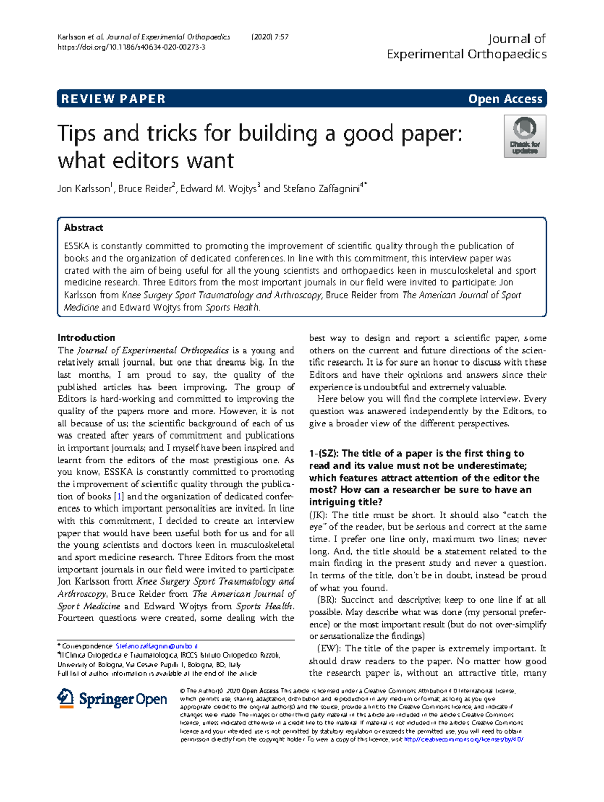 Tips and Tricks for Writing a Good Paper: Insights from Editors (2020 ...