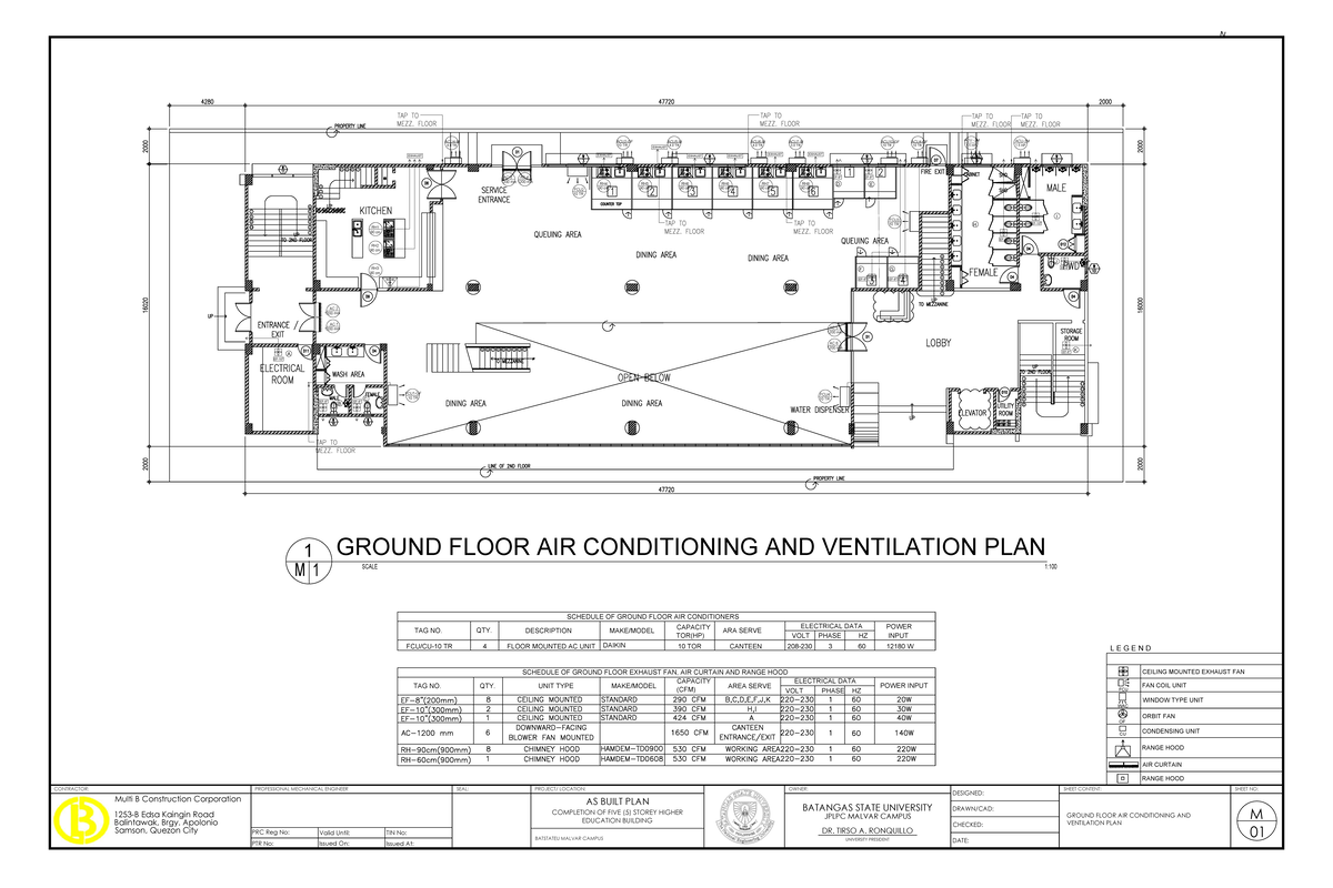 Ground Floor to Fourth Floor Air Conditioning & Ventilation Plans M 01 ...